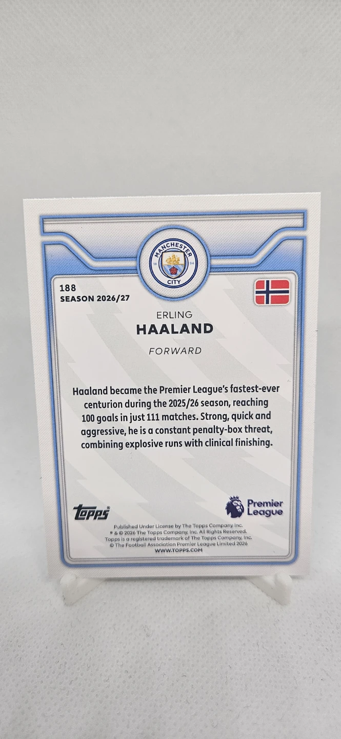 Topps Erling Haaland Manchester City Soccer Card 2026/2027 - photo 2