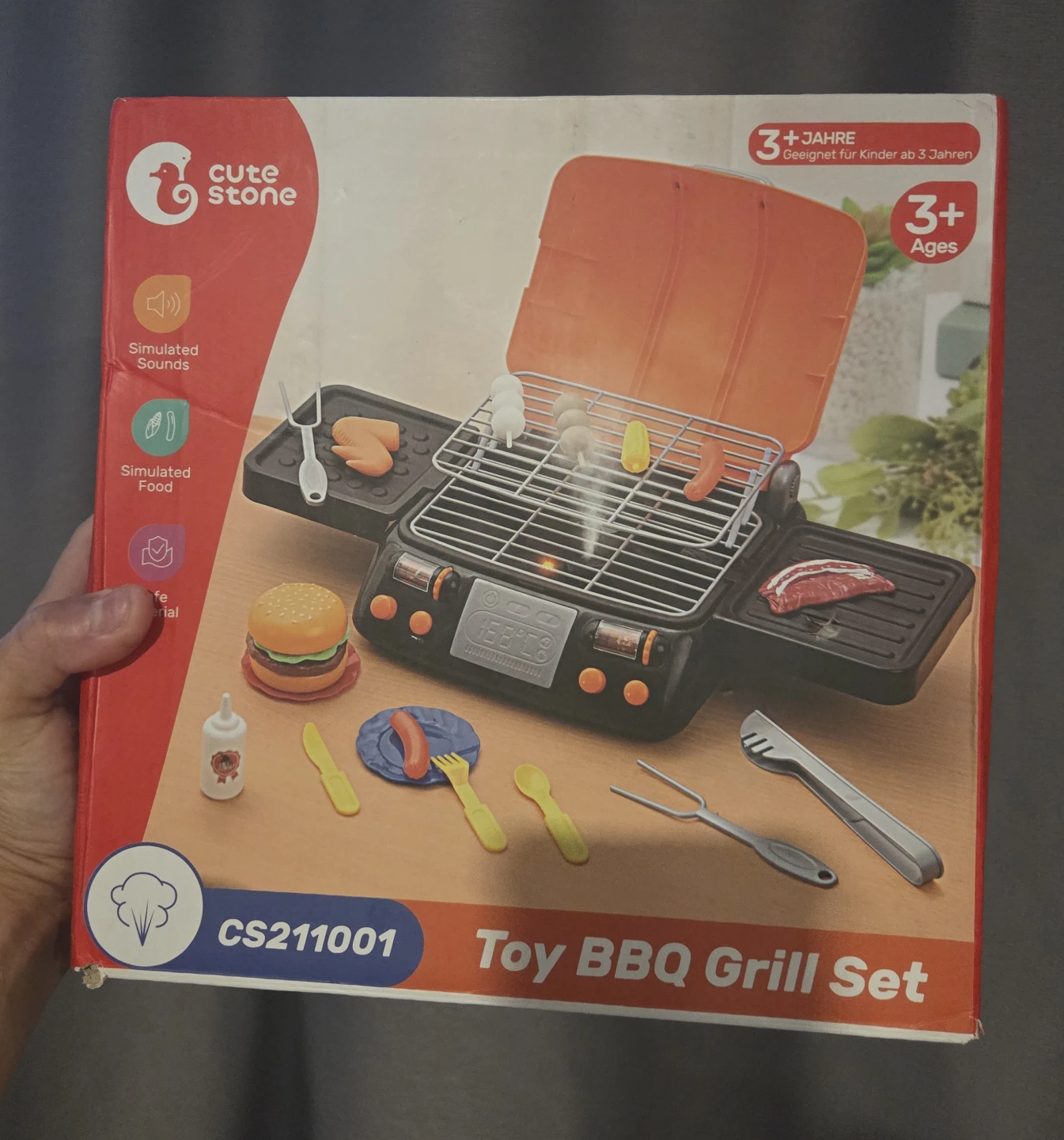Cute Stone Toy BBQ Grill Set