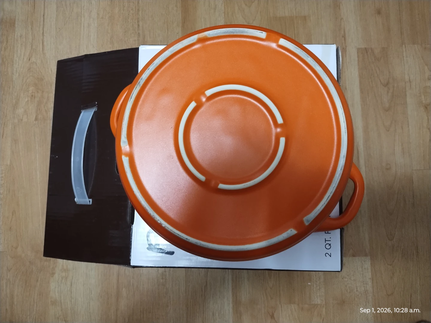 Parini 2 Qt Flameproof Casserole Dish with Lid – Orange - photo 3