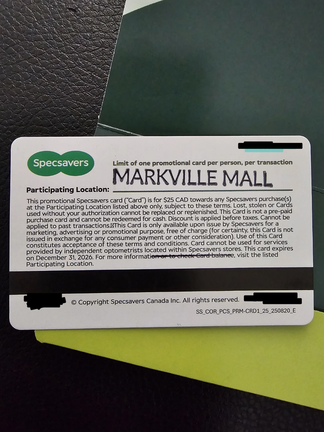 Specsavers $25 Promotional Card - photo 2