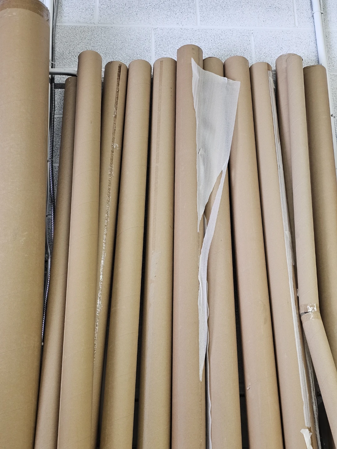 heavy-duty brown cardboard tubes