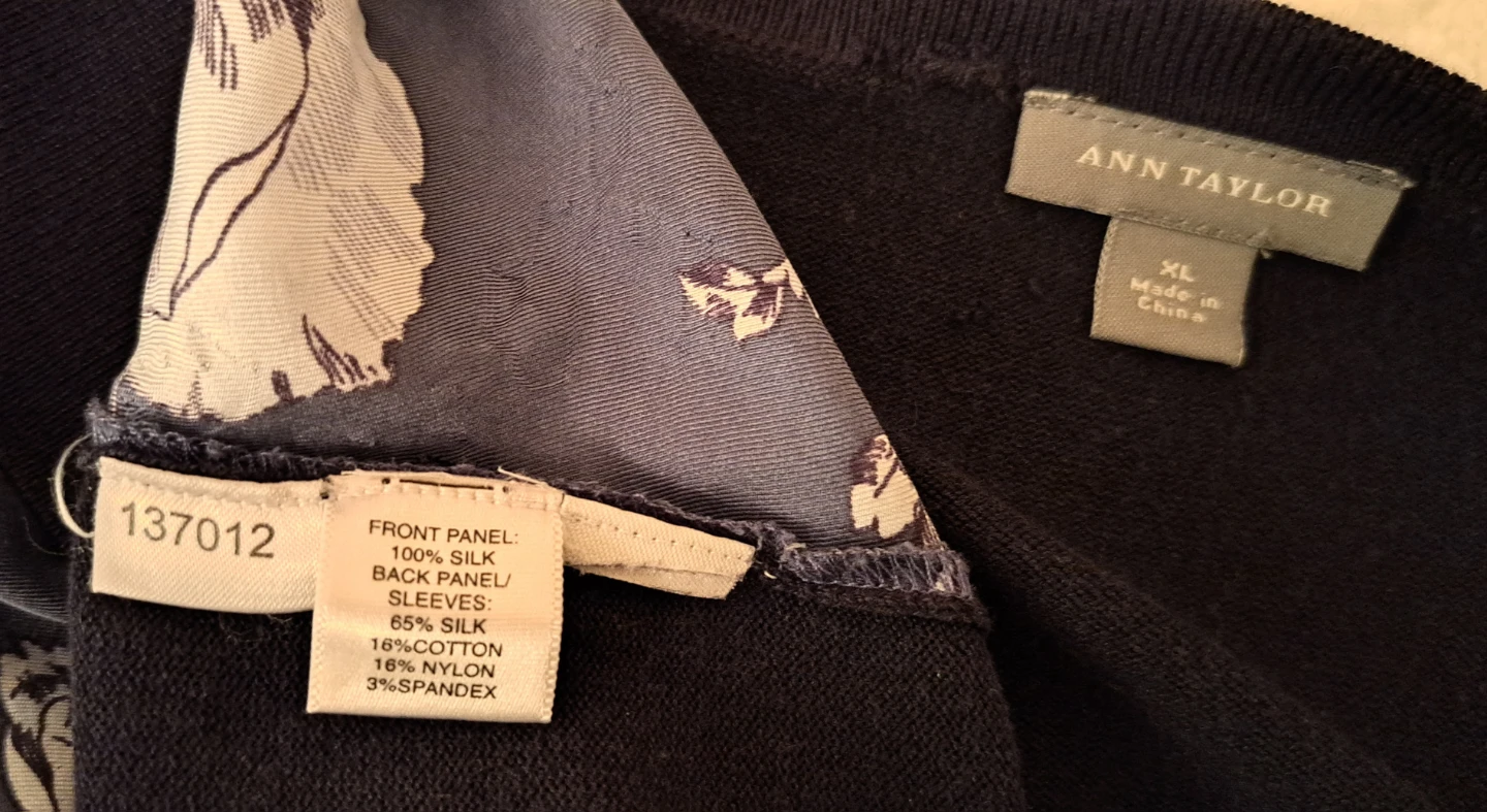 Ann Taylor Silk-Front Cardigan XL - photo 2