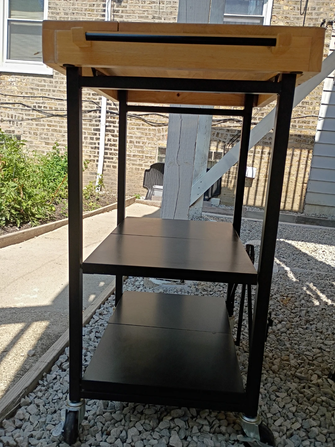 Rolling Kitchen Cart with Butcher Block Top - photo 3