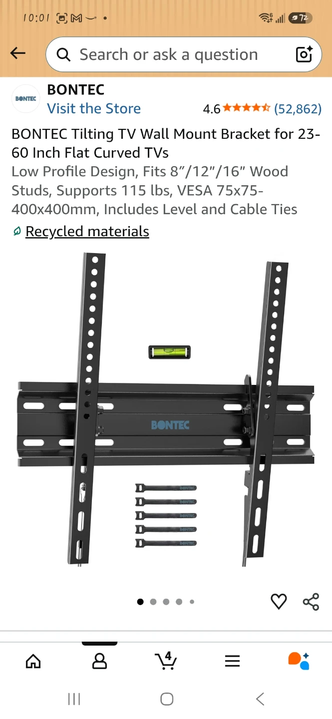 Tilting TV Wall Mount 23-60 inch