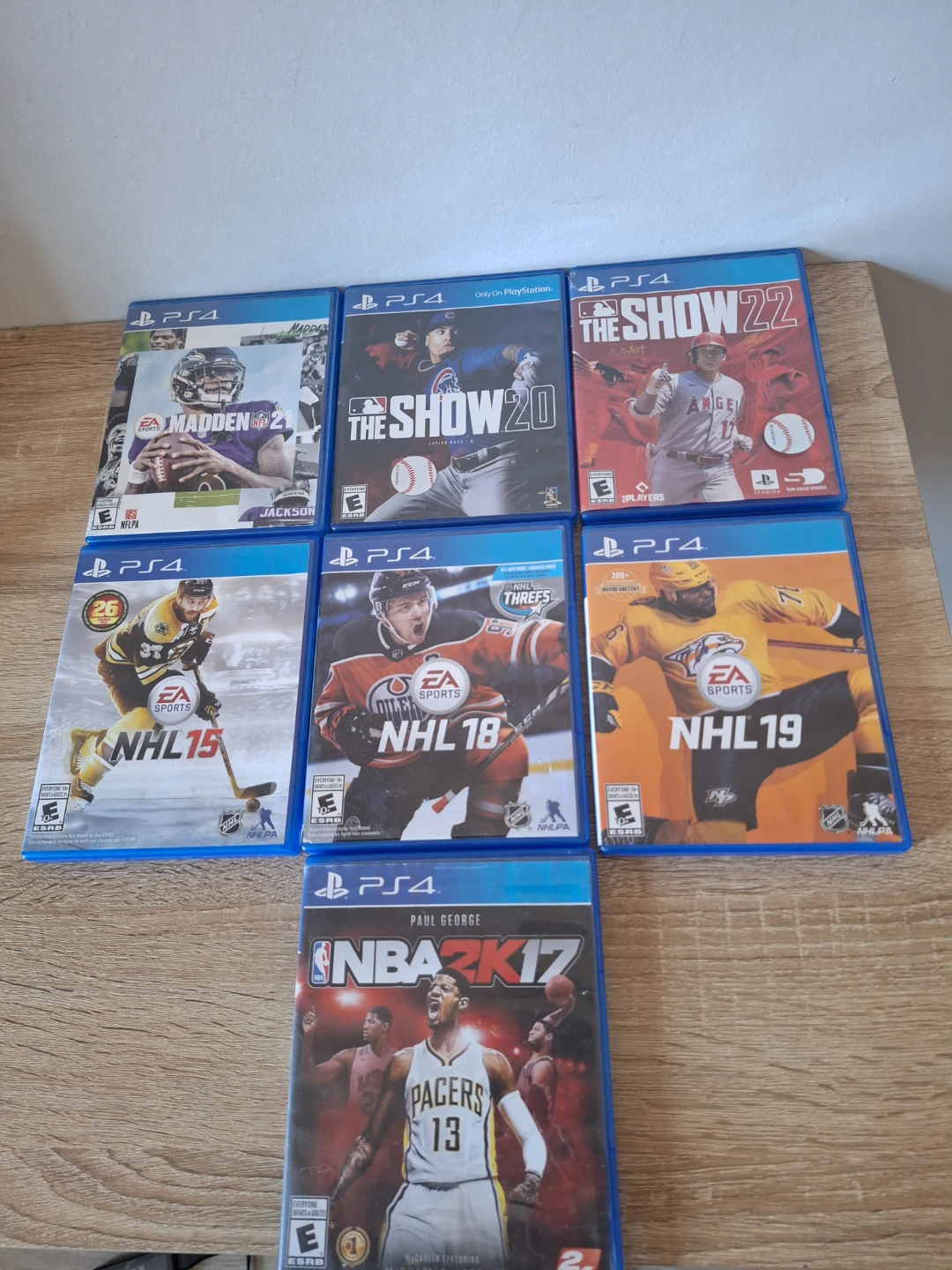 Mlb 20 & 22, NHL 15, 18 & 19 Madden 21 NBA 2K 17