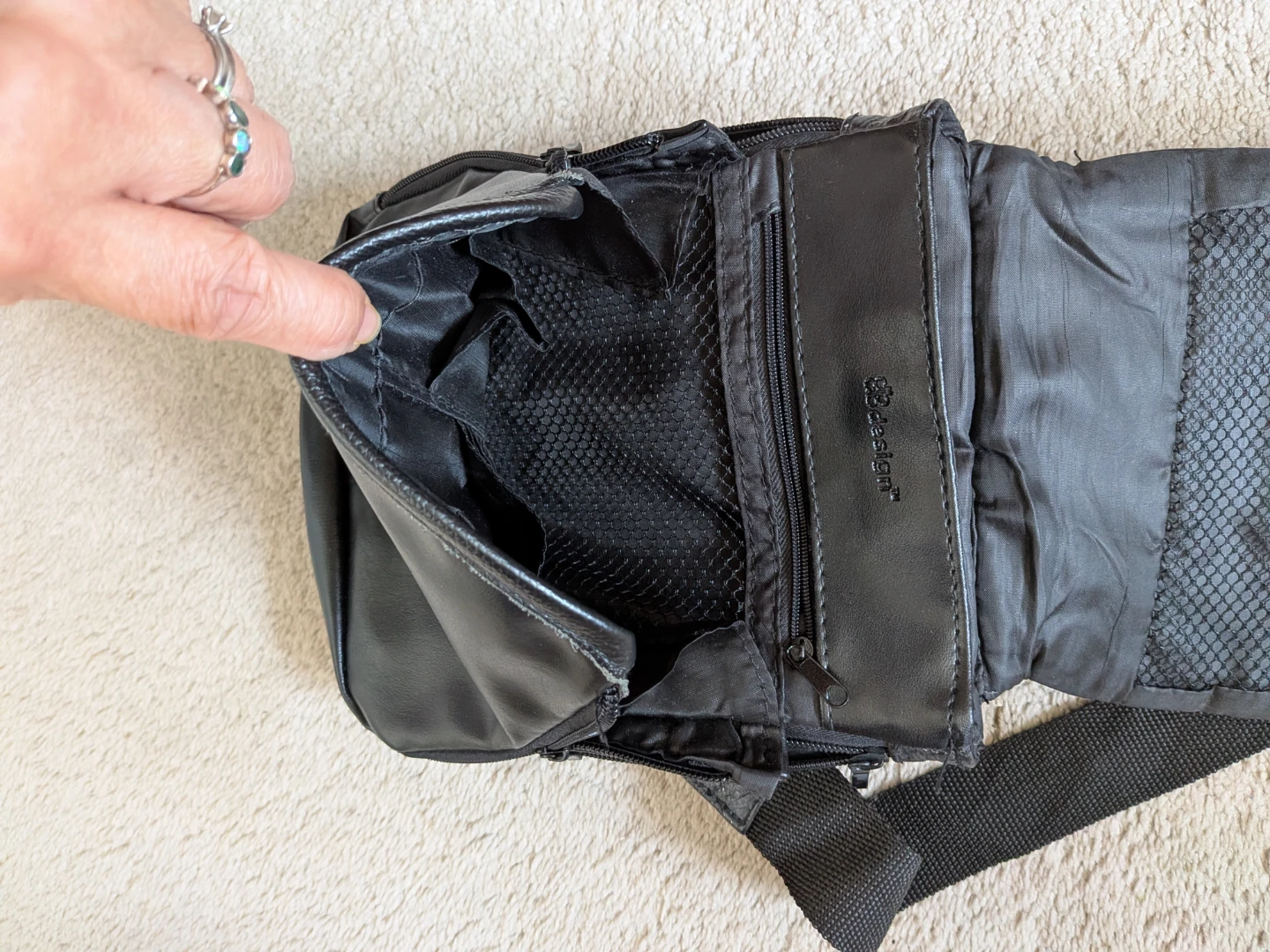 🏈Black Genuine Leather Sling Bag - photo 4