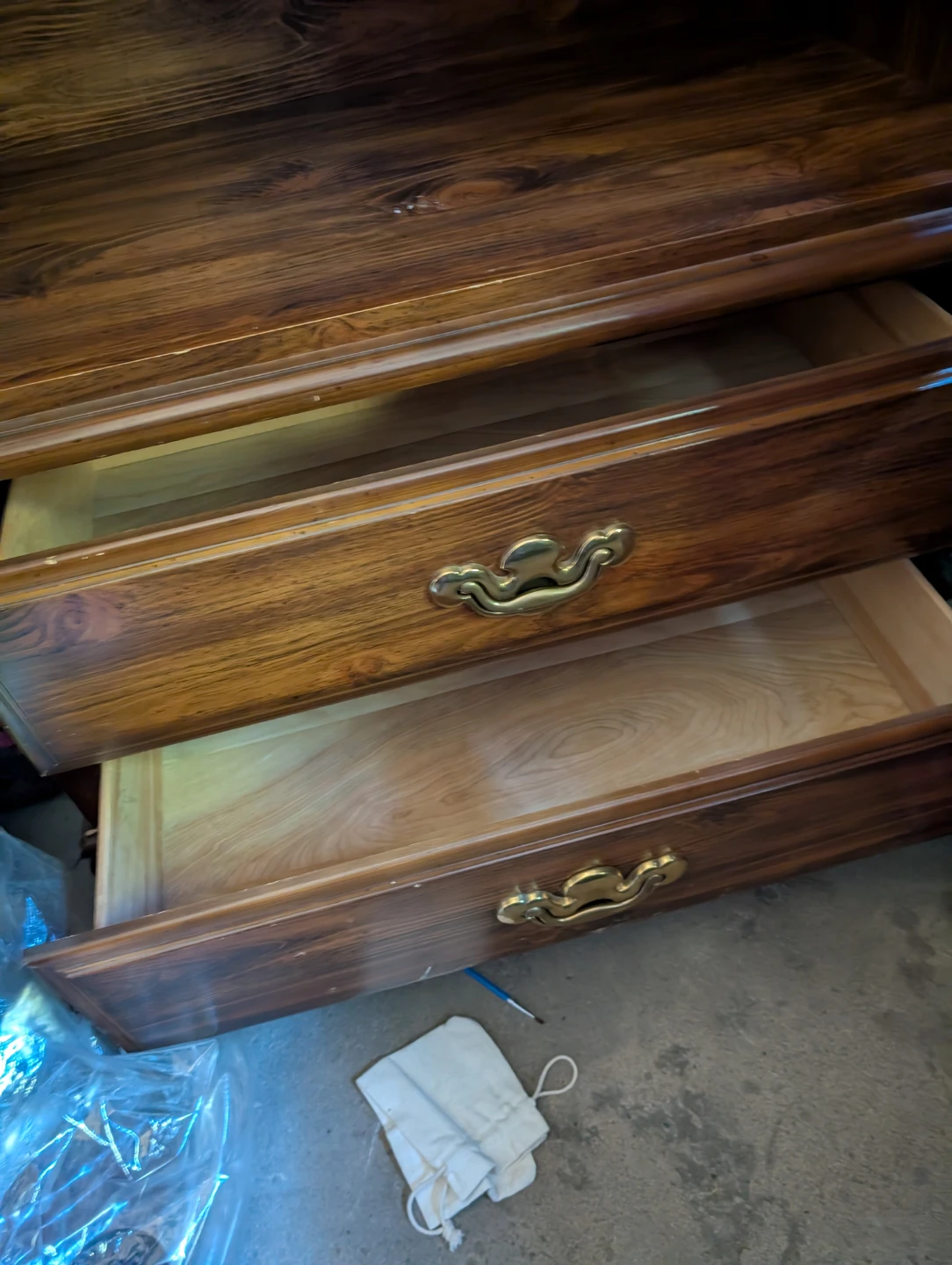 Vintage Wood Armoire with Drawers - photo 2