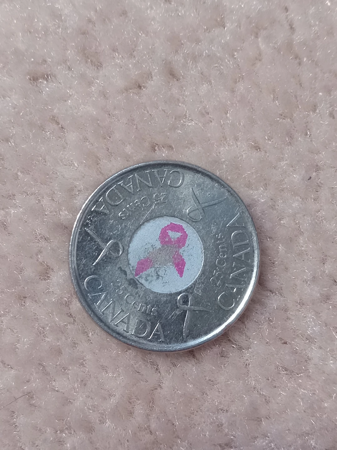 2006 Canadian 25 Cent Coin - Breast Cancer Awareness Pink Ribbon