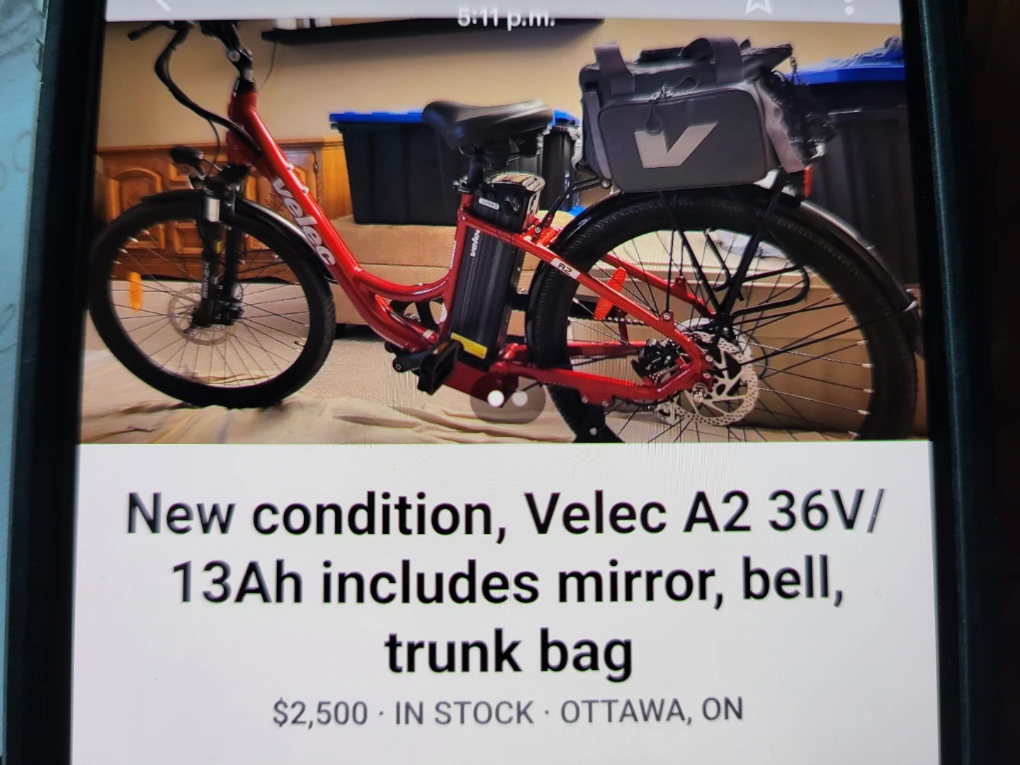 Velec A2 electric bike 36V/13Ah
