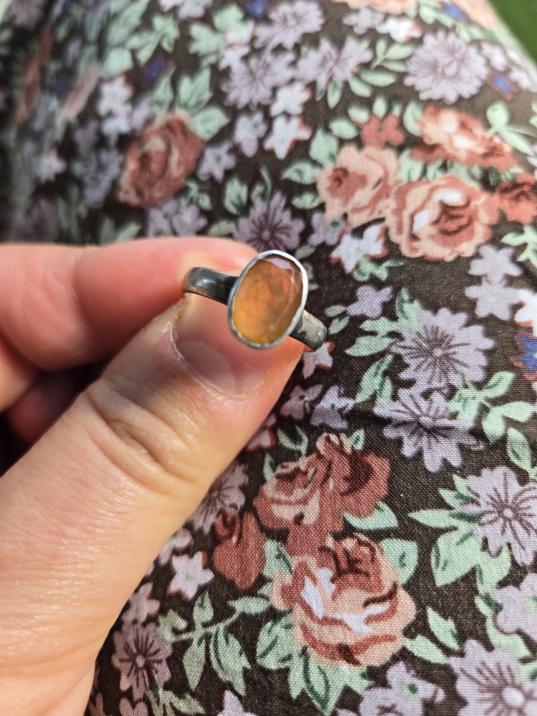 Natural citrine stone ring size  7
