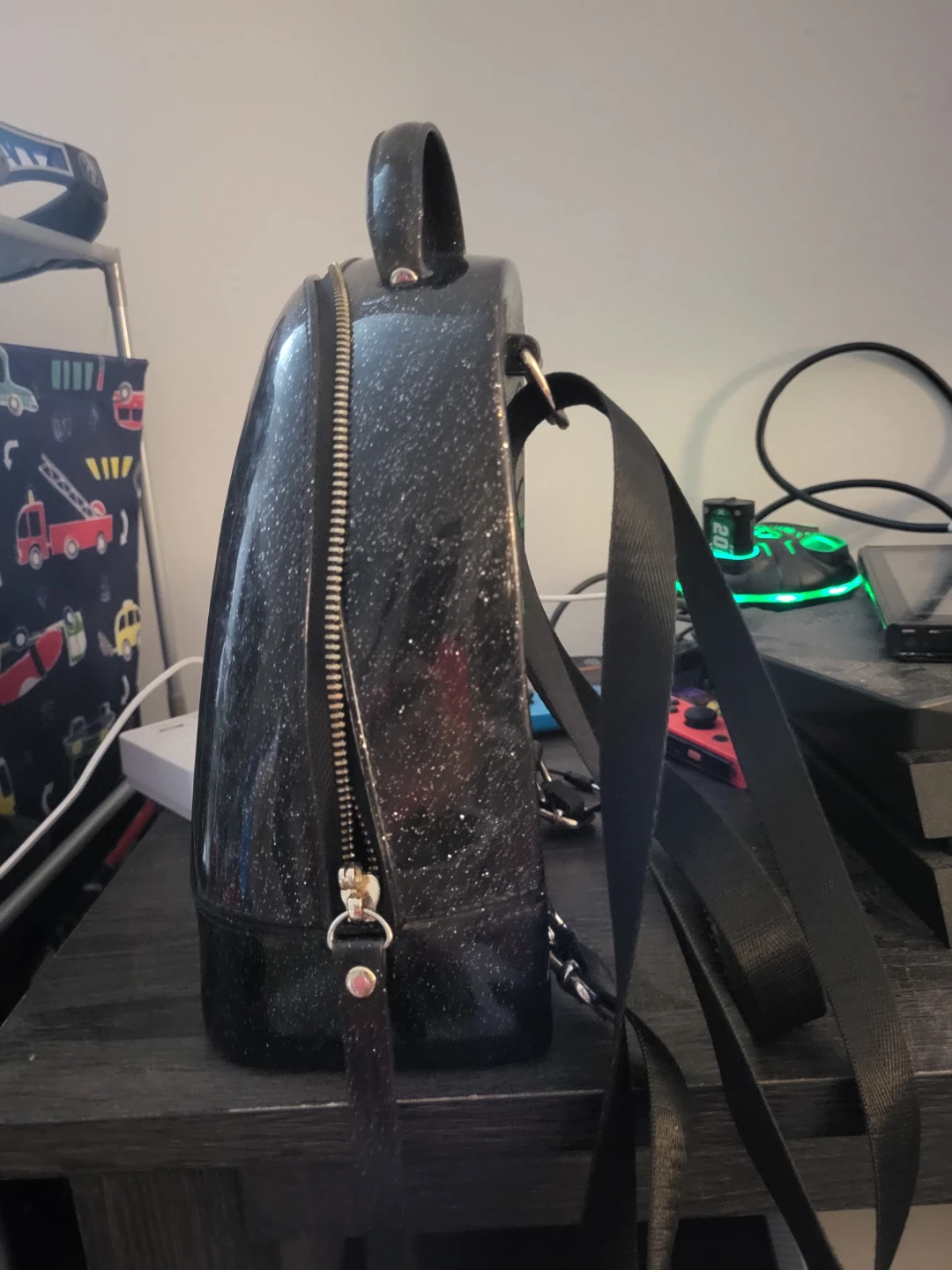 Black Glitter Mini Backpack - photo 2