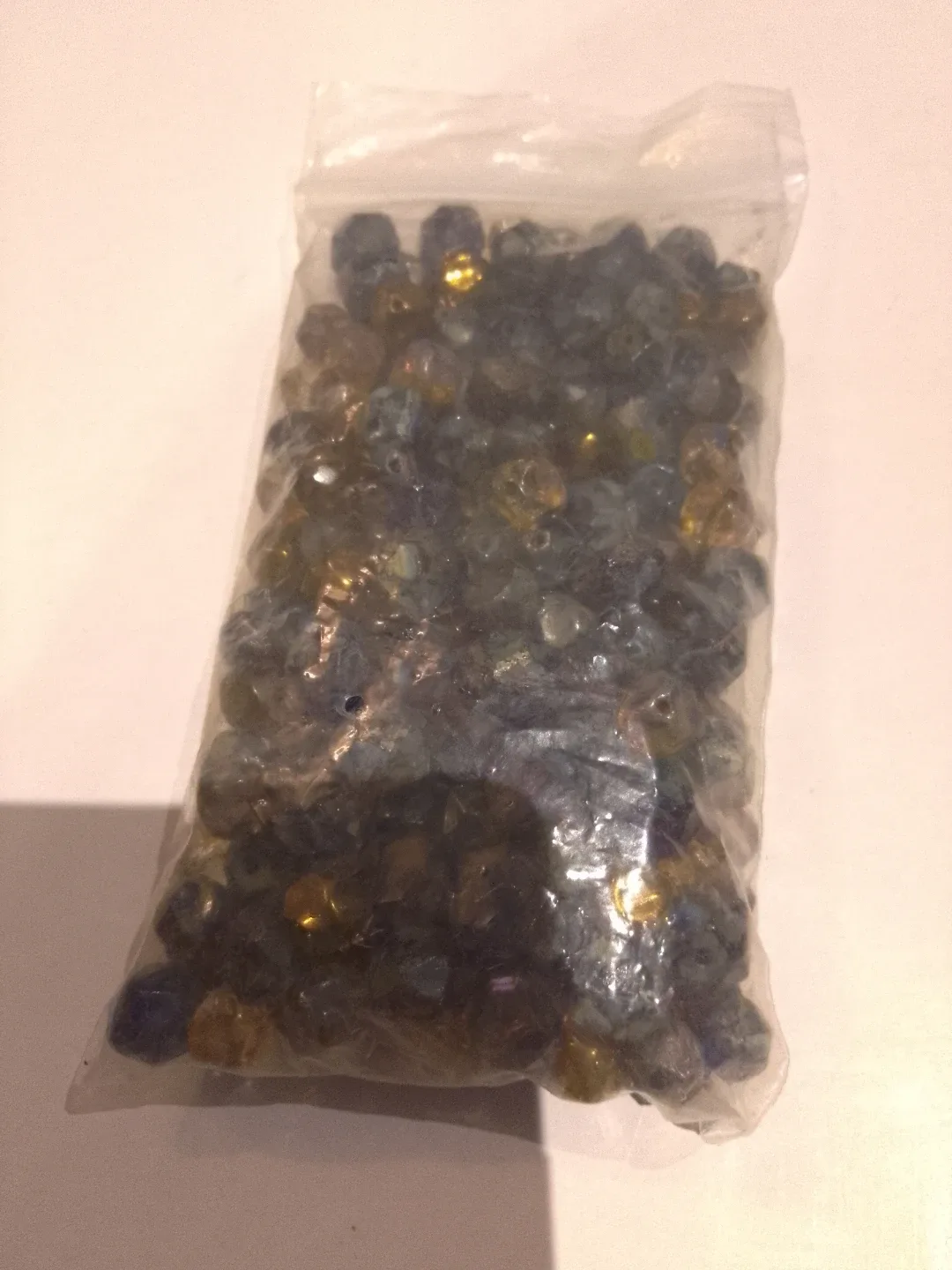 Assorted Blue and Gold Faceted Beads 🏈