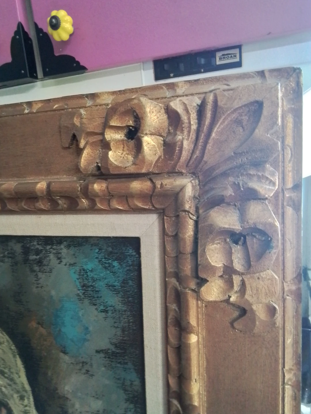 1960s MCM "Big Eye" Portrait Oil Painting by Ramona - photo 5