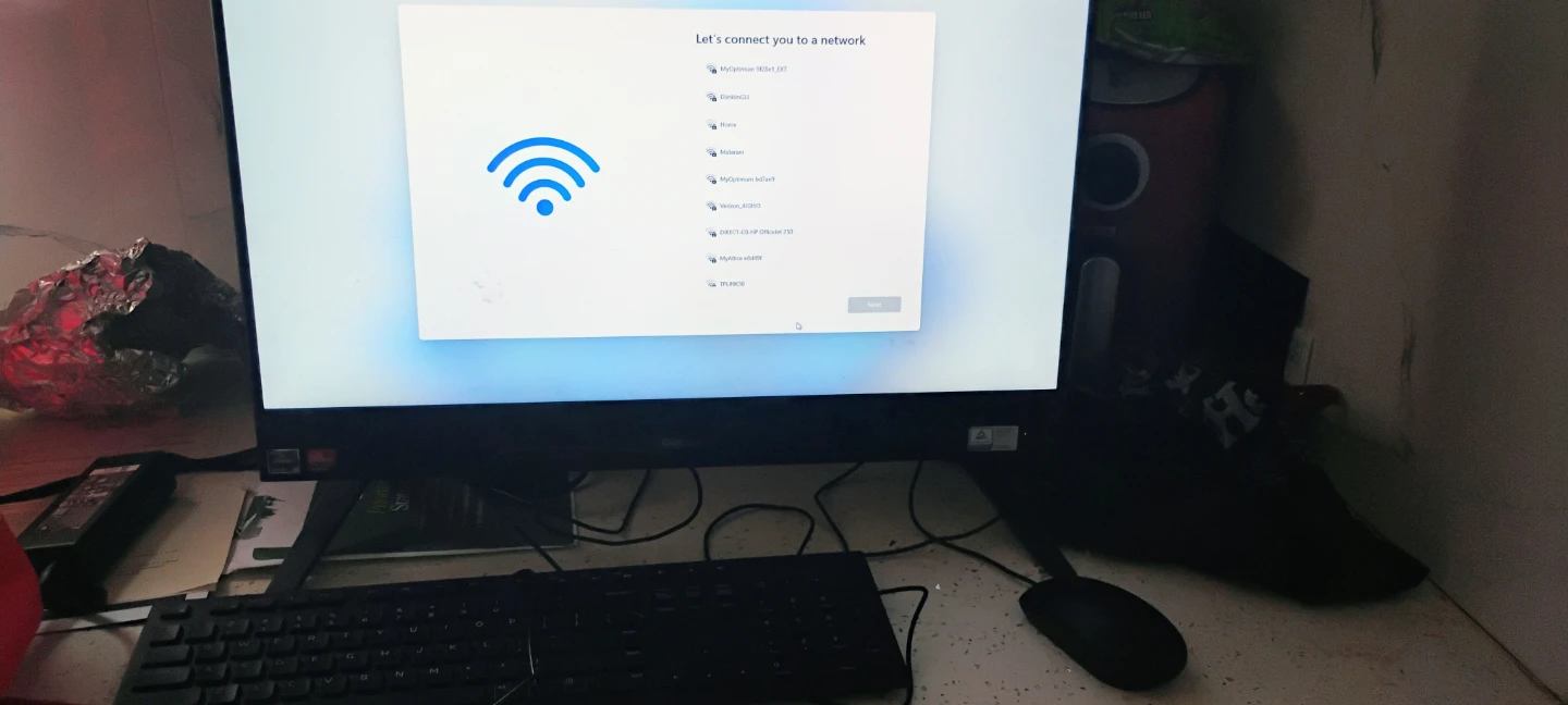 All in one computer with keyboard and mouse.