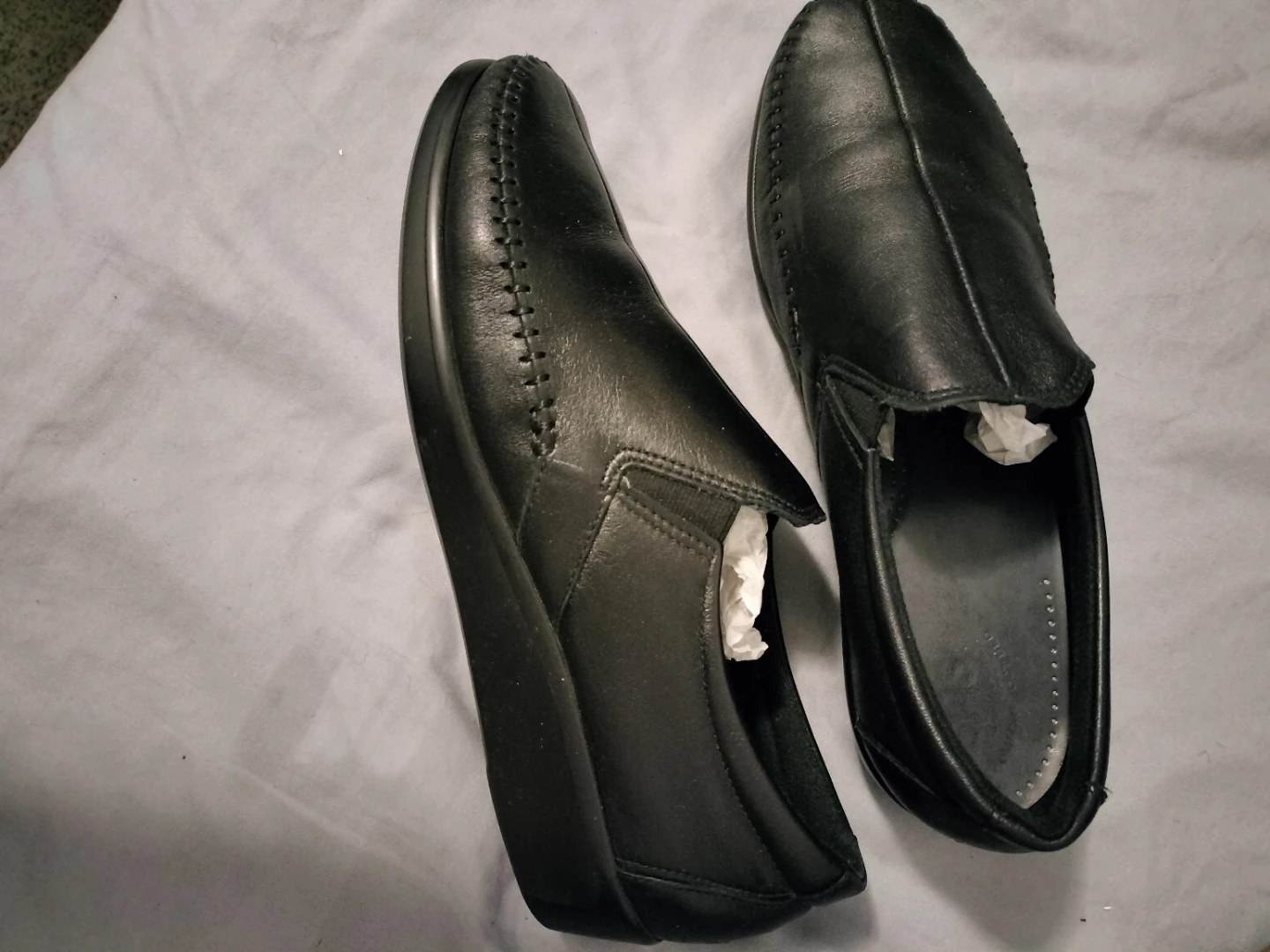 Black Leather Slip-On Loafers - photo 2