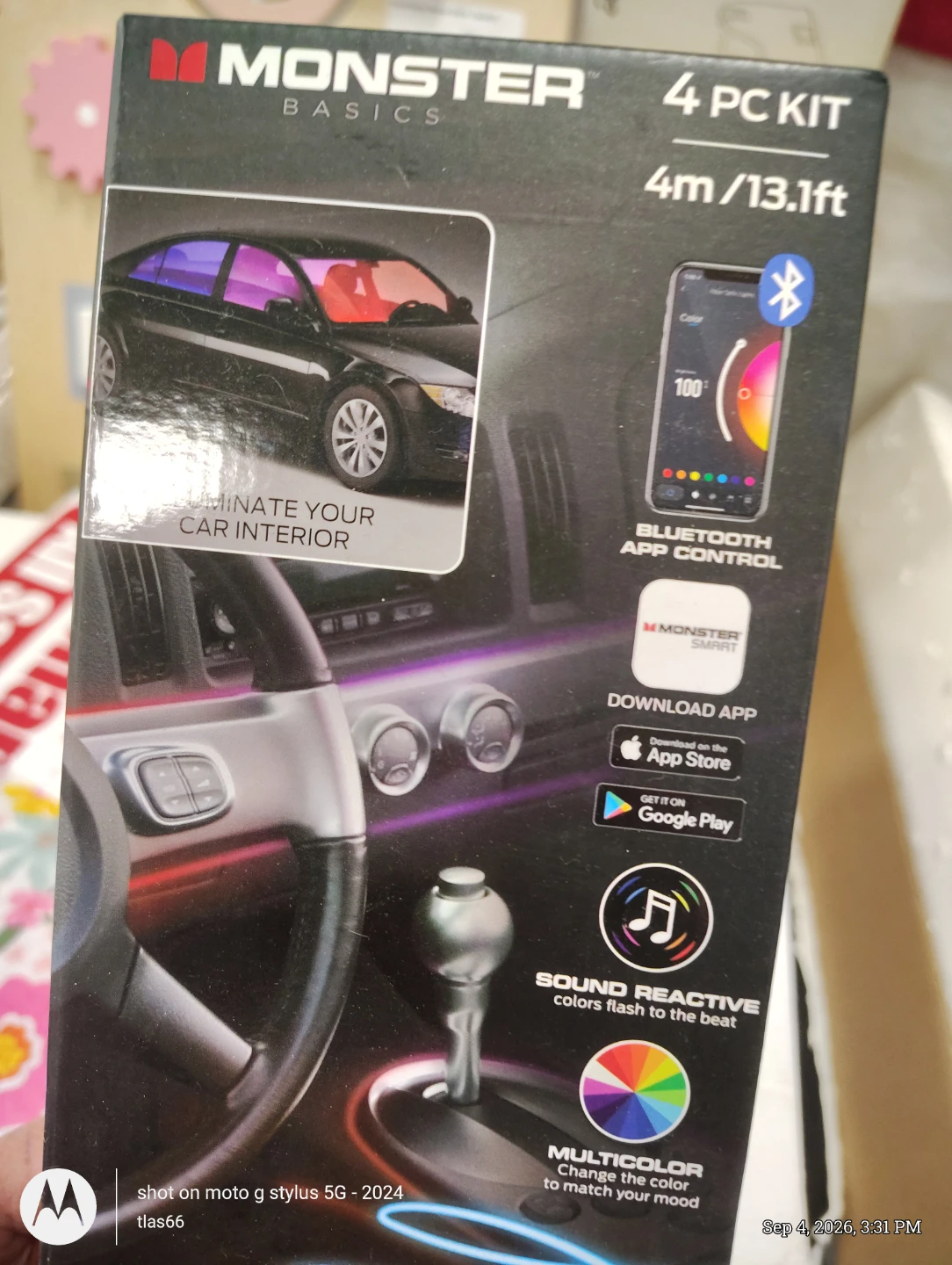 Monster Basics Bluetooth RGB Fiber Optic Car Interior Light Kit - photo 2