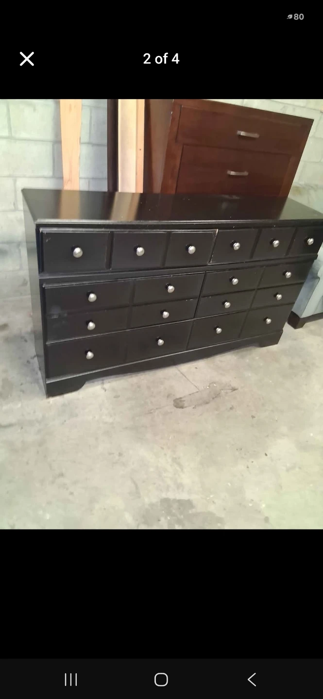 Black 12-Drawer Dresser