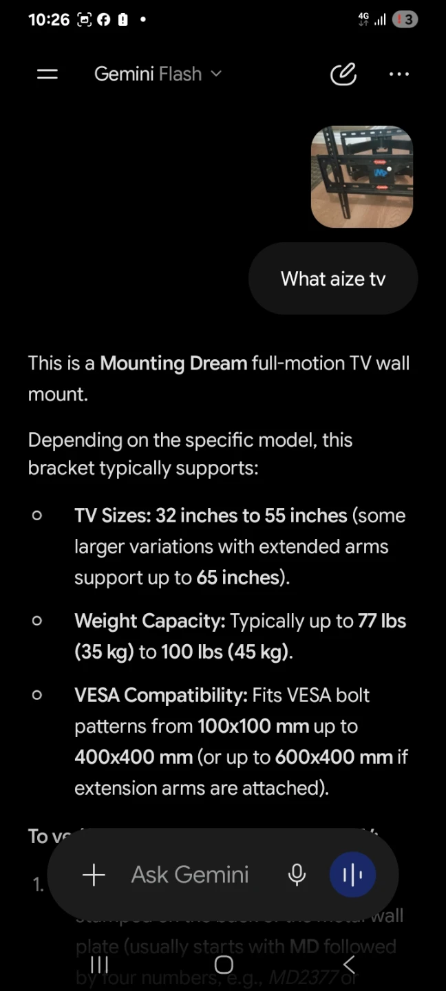 Full Motion Articulating TV Wall Mount - photo 4