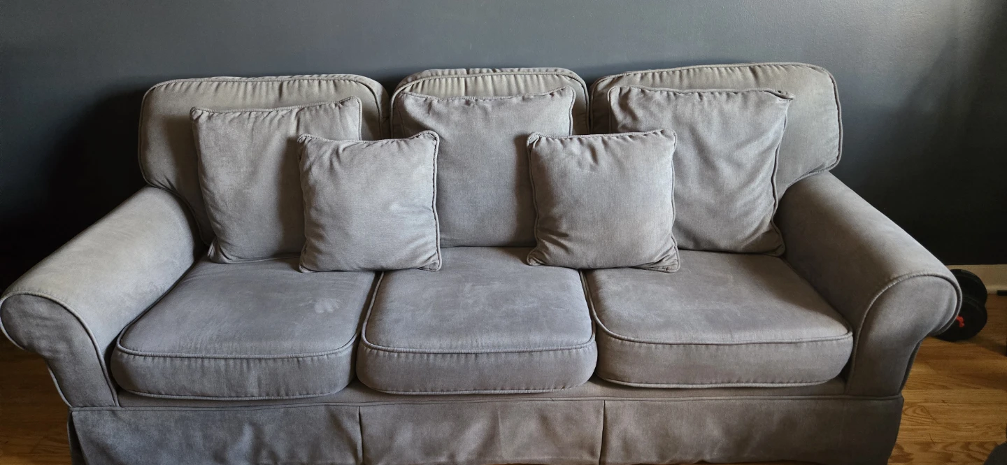 Gray Loveseat Sofa and sleeper sofa with queen memory foam