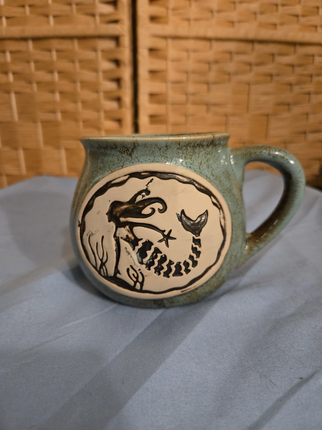 Vintage Handcrafted Studio Pottery Mermaid Mug