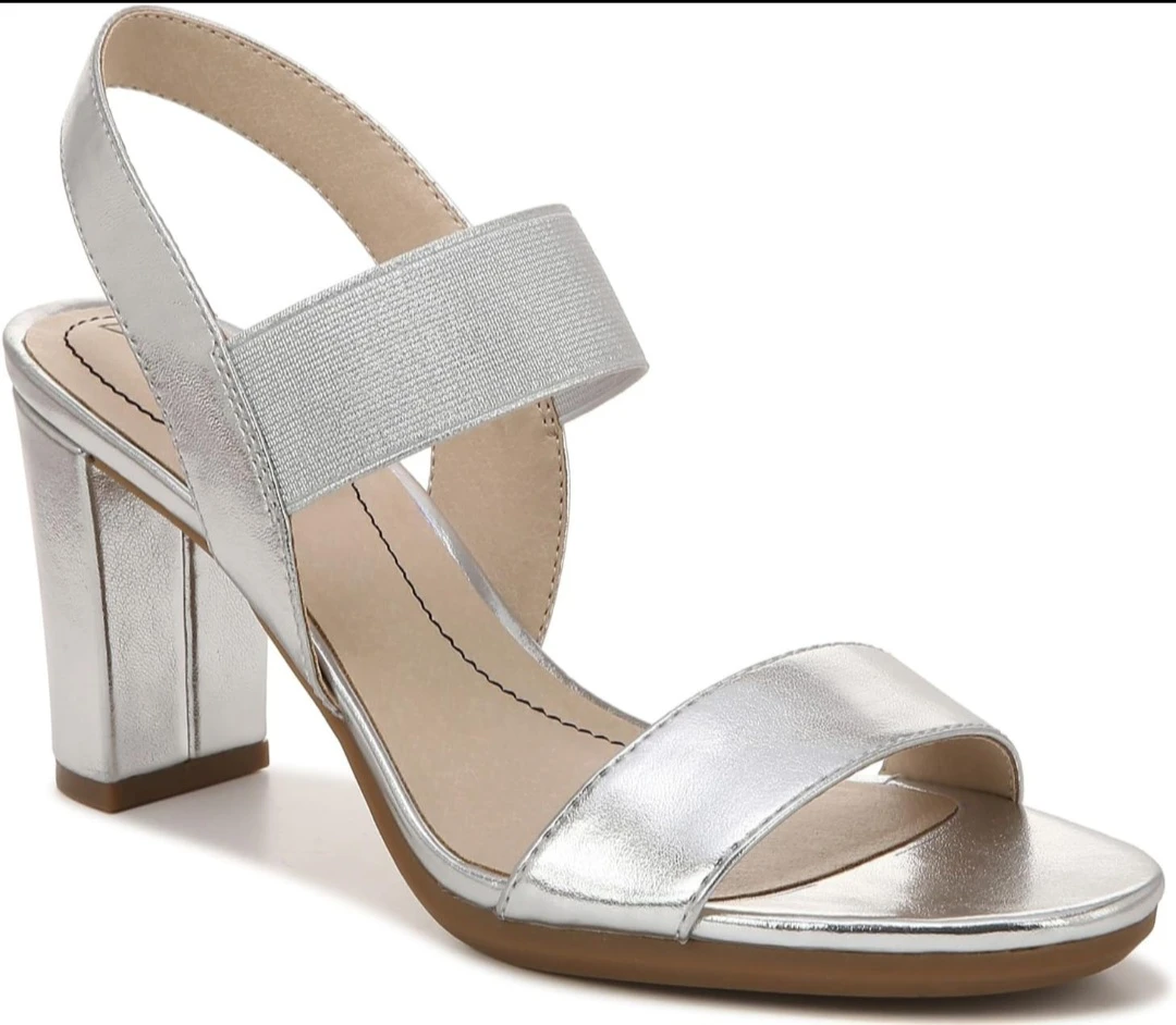 LifeStride Flex Silver Heeled Sandals