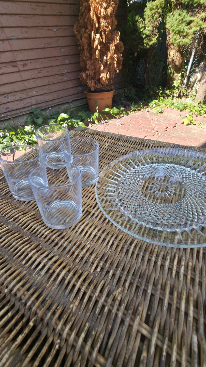 Glassware Set with Serving Plate
