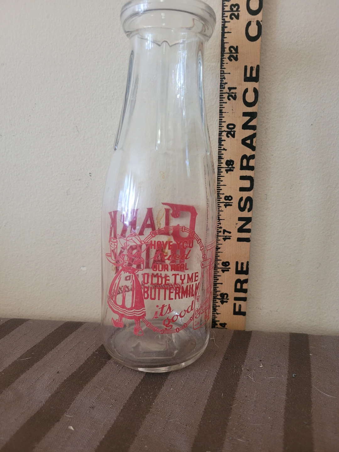 Vintage Clark Dairy Glass Milk Bottle - photo 3