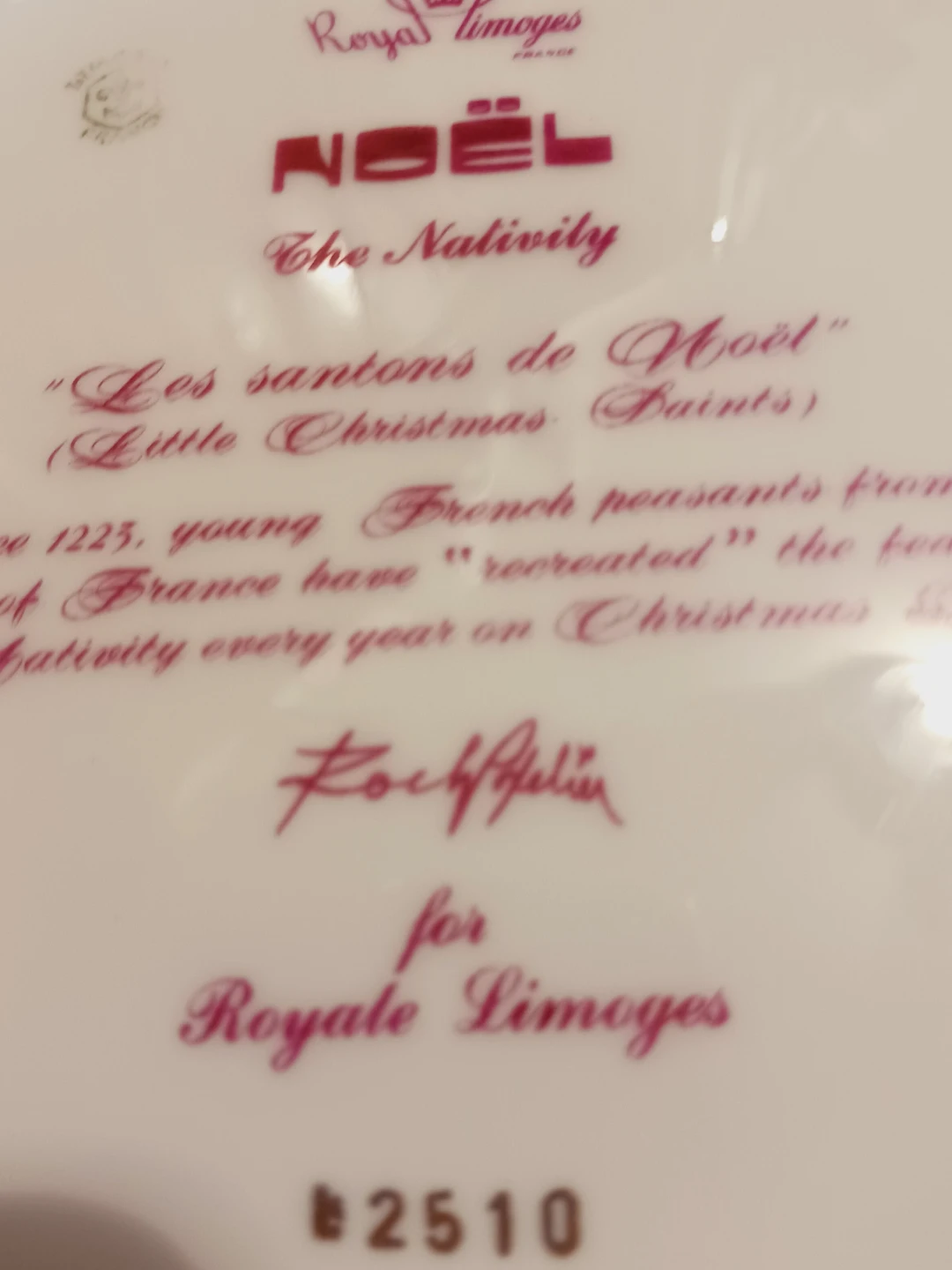 1972. Royale Limoges Noël The Nativity 🎄Christmas  Plate - photo 4