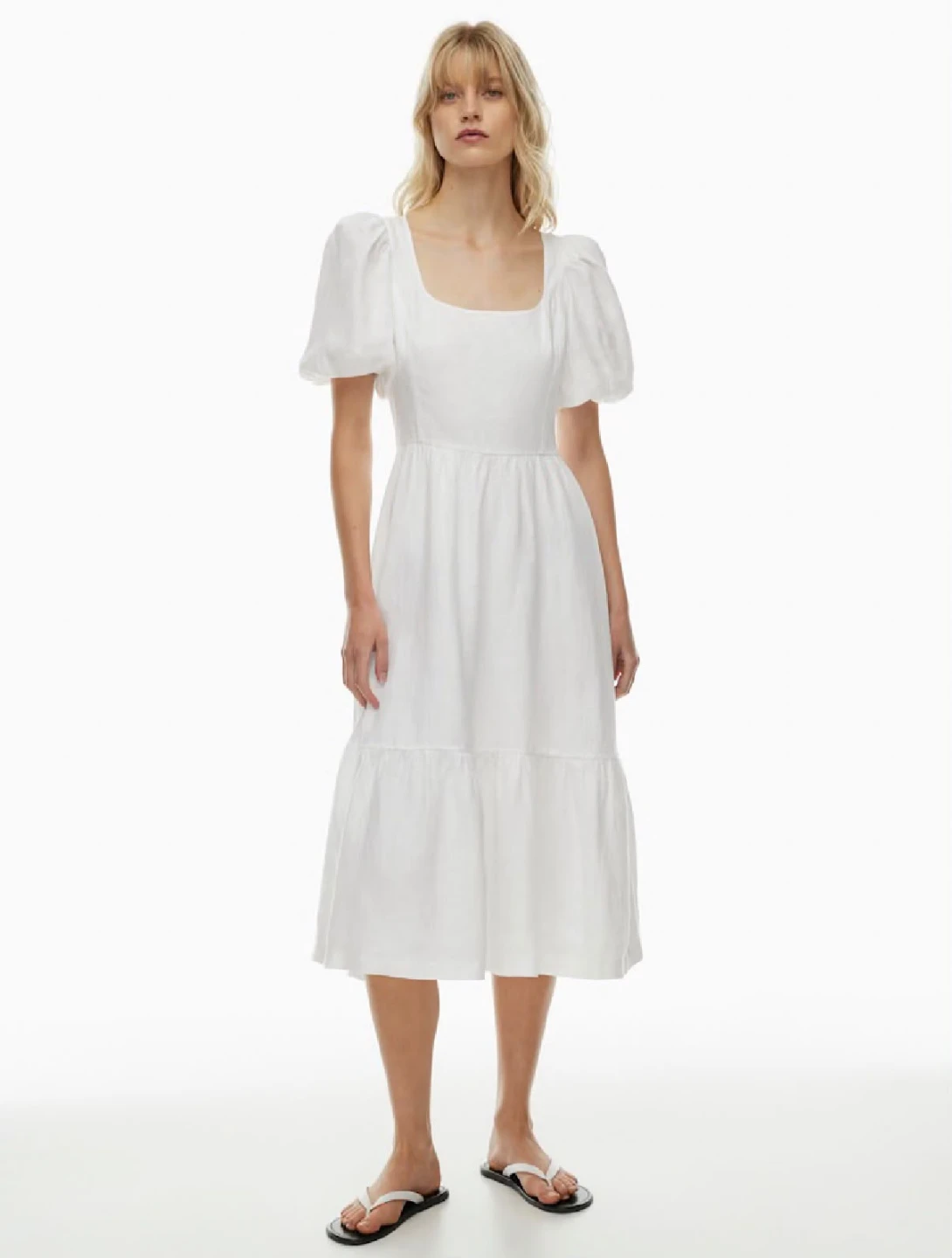 Wilfred White Linen Midi Dress Size 4