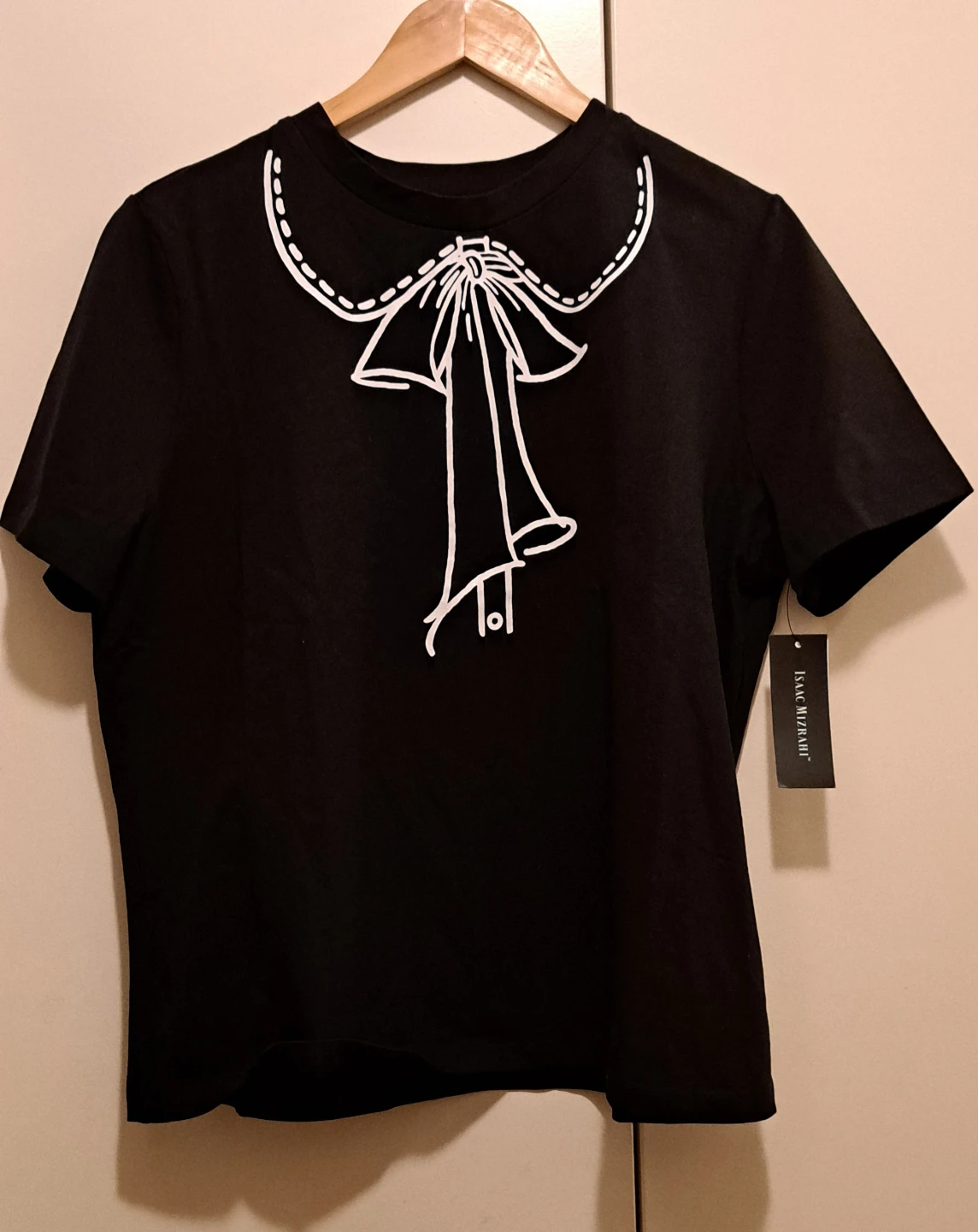 Isaac Mizrahi Black Graphic T-Shirt