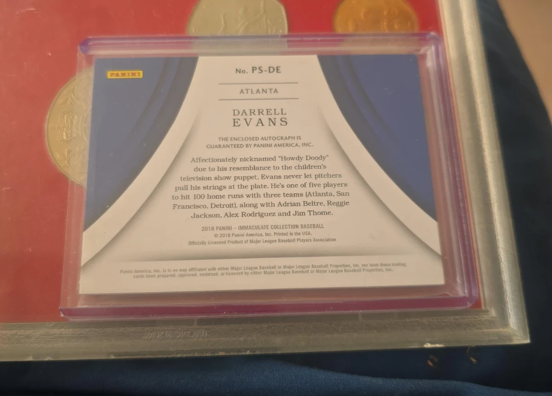 2018 Panini Immaculate Darrell Evans Baseball Card