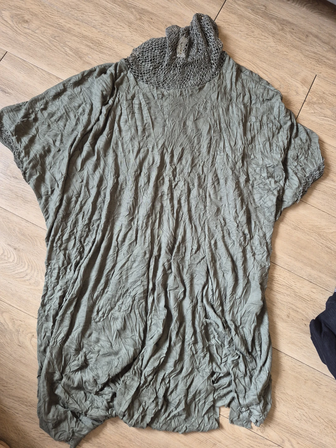 XL Olive green crinkle tunic