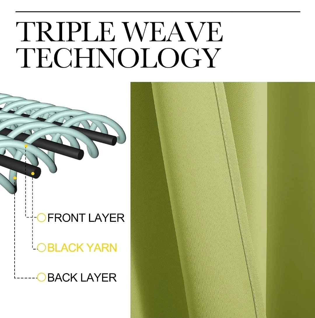 Fresh Green Blackout Curtains, 2 Panels - photo 4