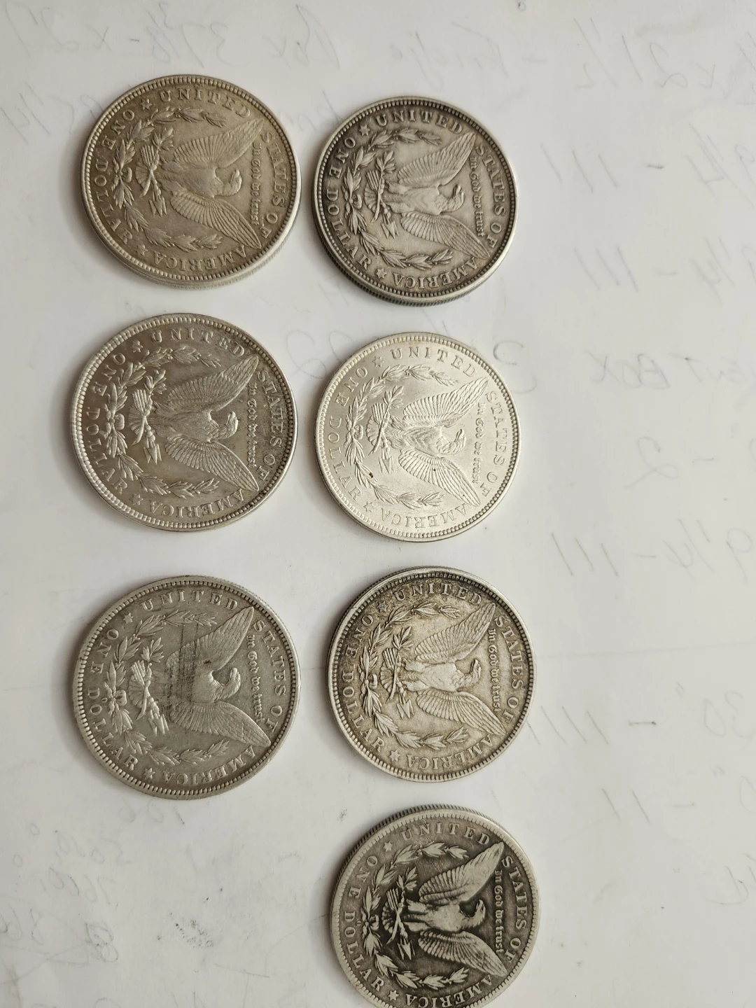 7 Morgan Silver Dollar Coins - photo 2