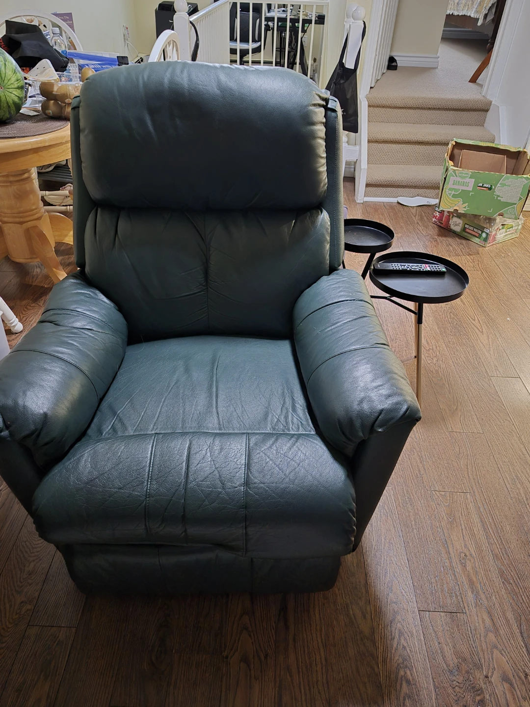 Dark Green Leather Recliner