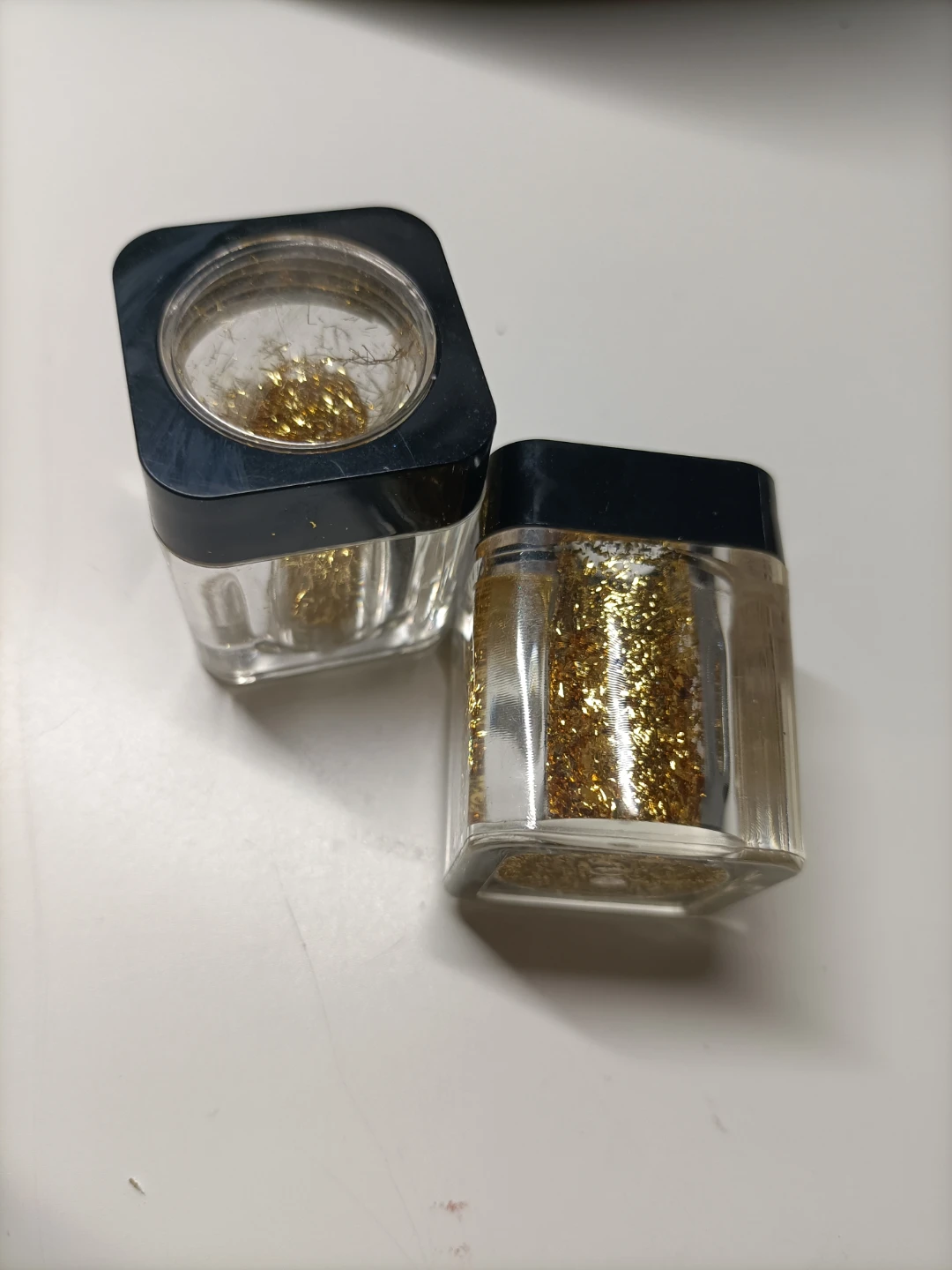 🏈Two Gold Foil Flake Containers