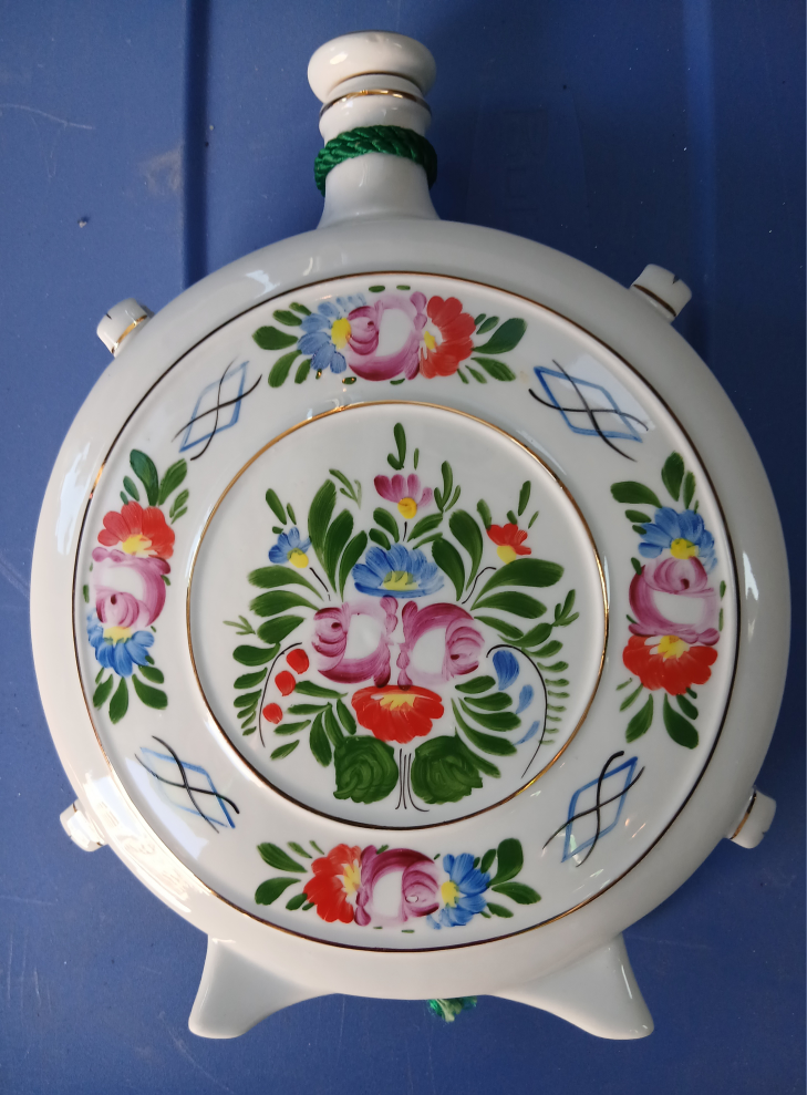 Vintage Hollóháza Hungarian Porcelain Flask - photo 2