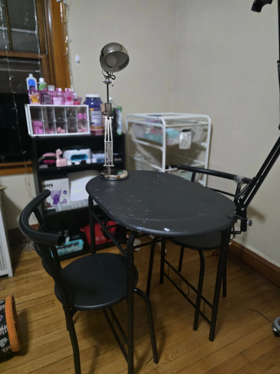 Black Manicure Table with Matching Chair