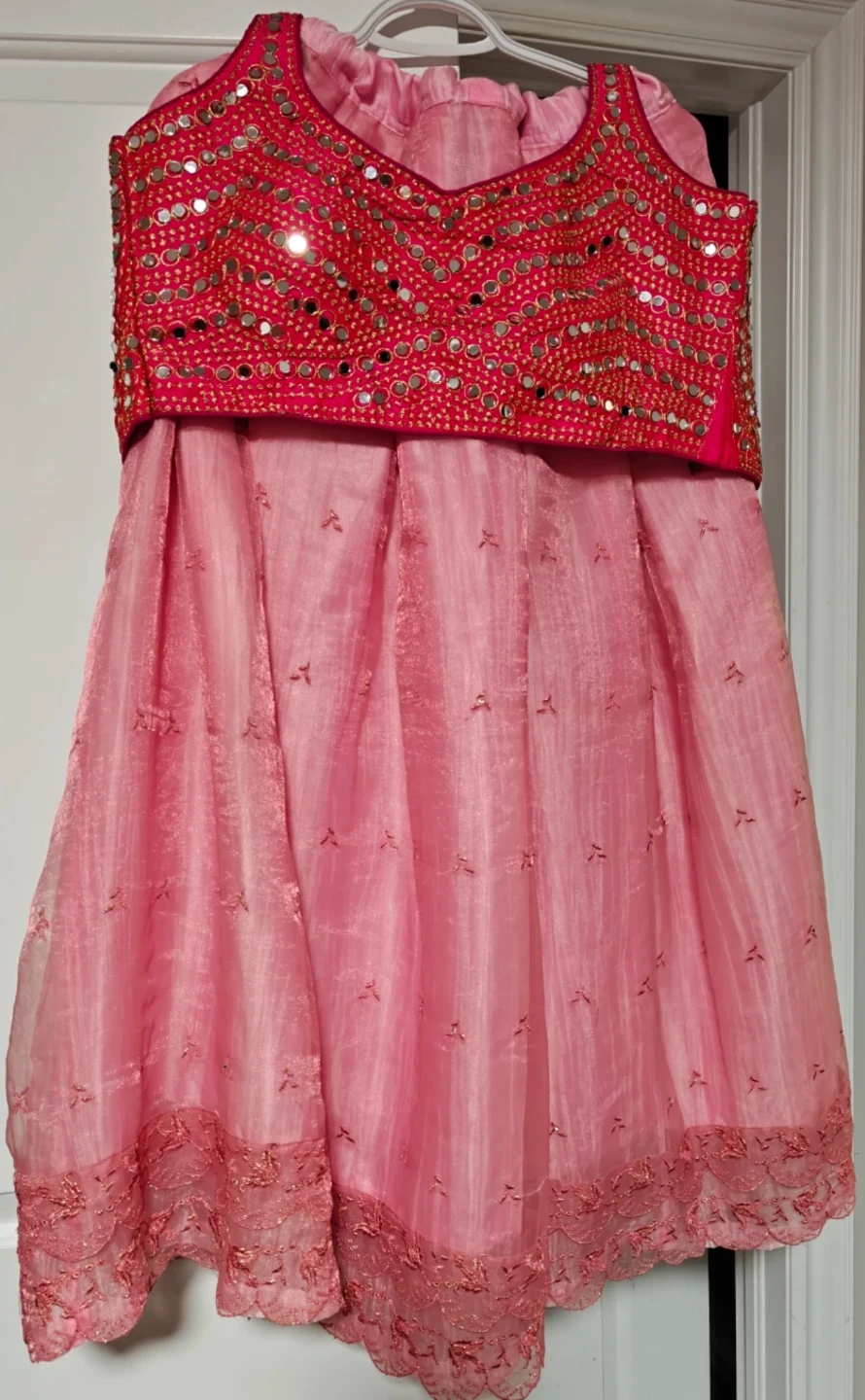 Pink Mirror Work Lehenga Choli - photo 3