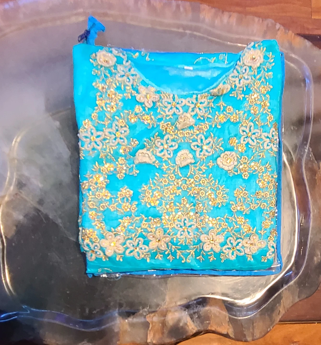 Turquoise Embroidered Ethnic Suit Set - photo 3