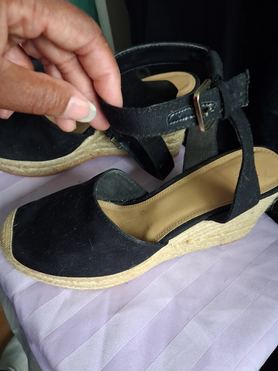 Black Espadrille Wedge Sandals - photo 3