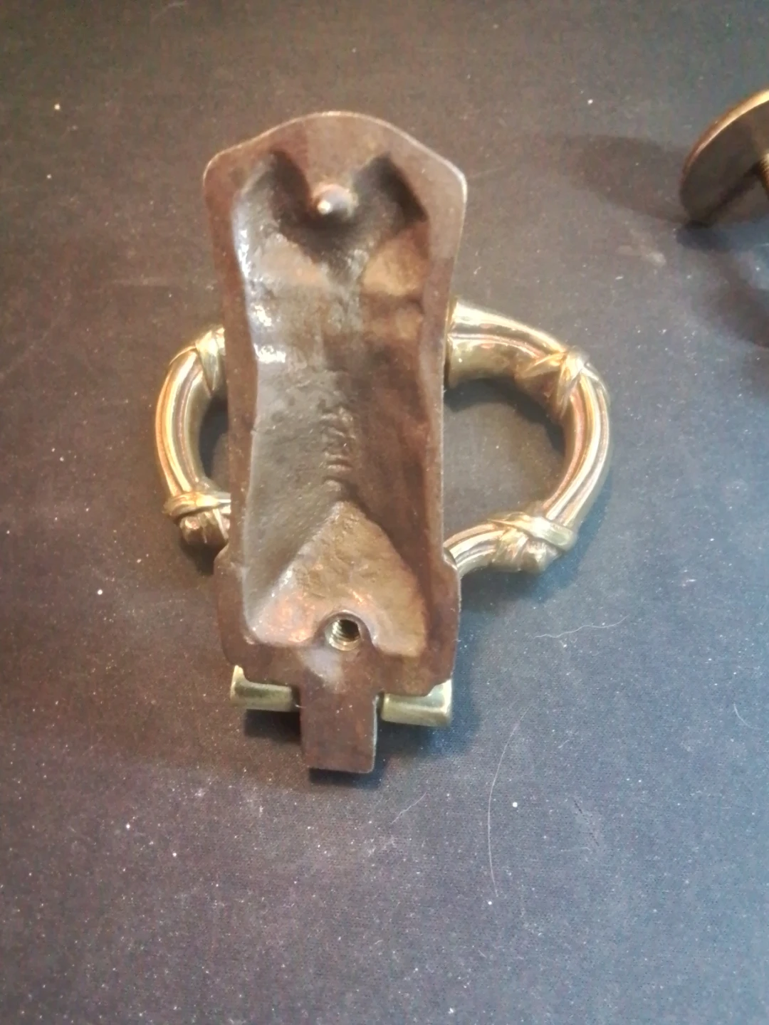 Ornate Antique Neo-Classical Brass Door Knocker - photo 3