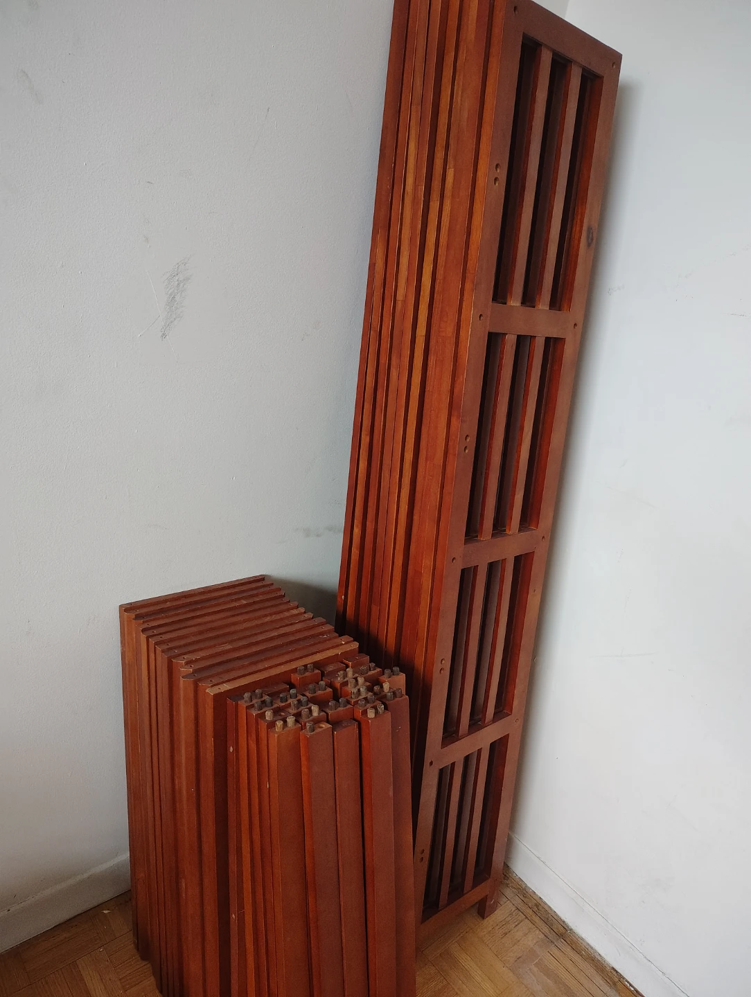 Solid pine mahogany finish shelving