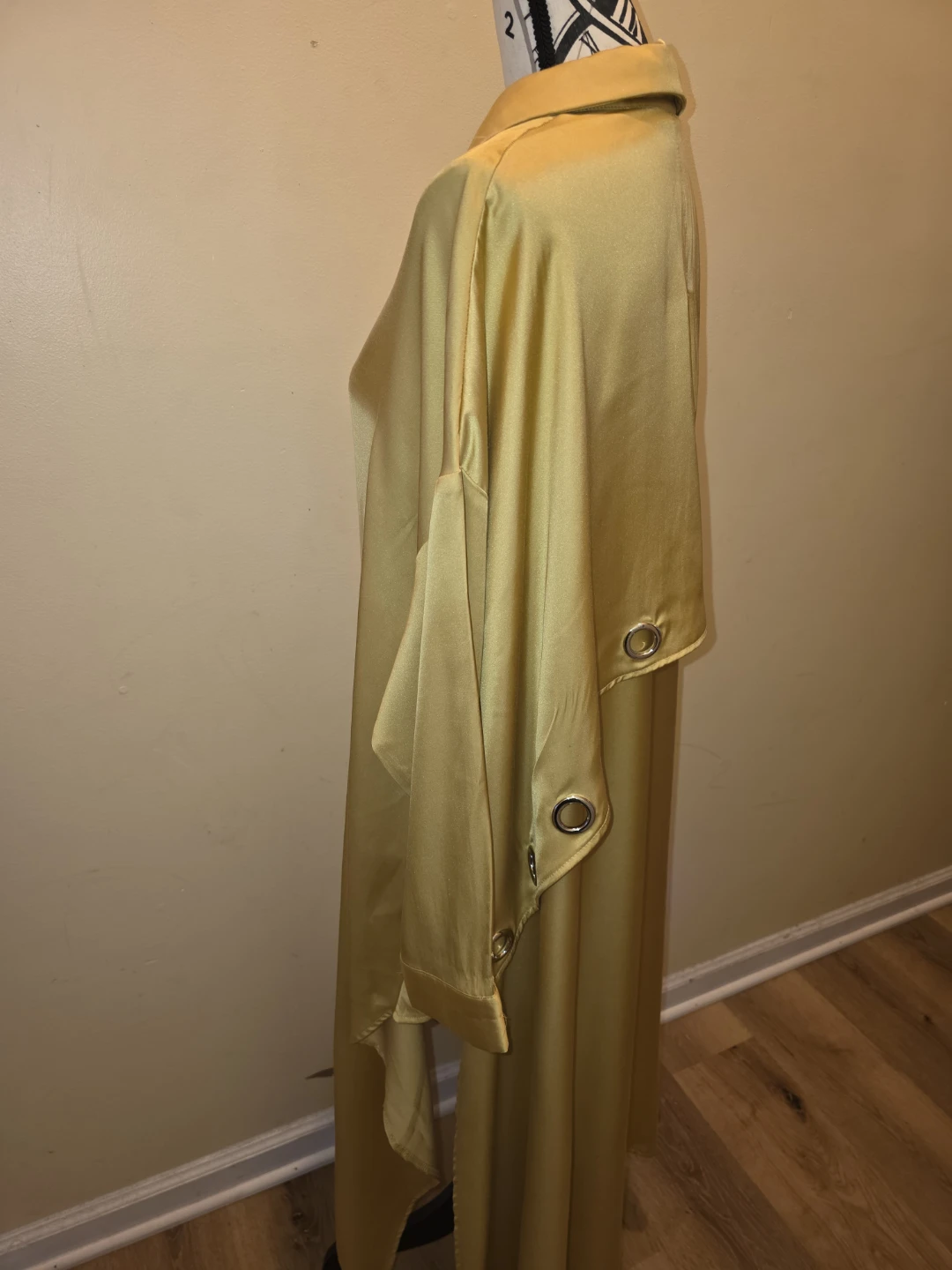 Gold Satin Longline Shirt Dress - photo 3