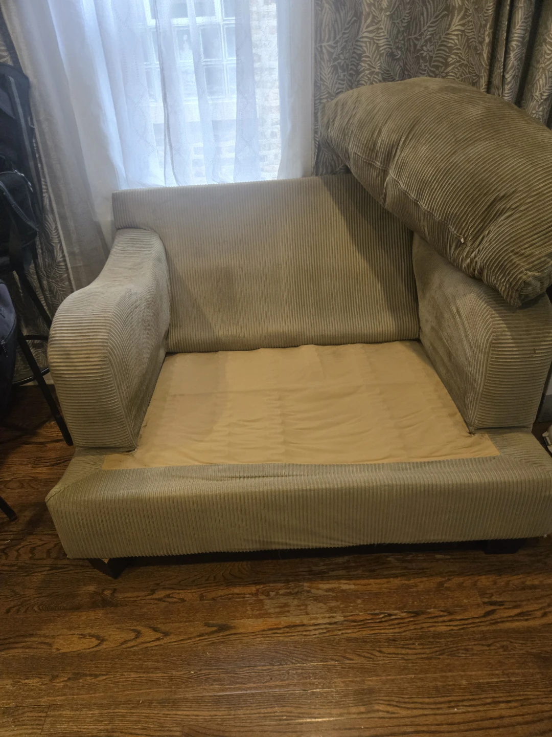 Light Green Corduroy Armchair - photo 2