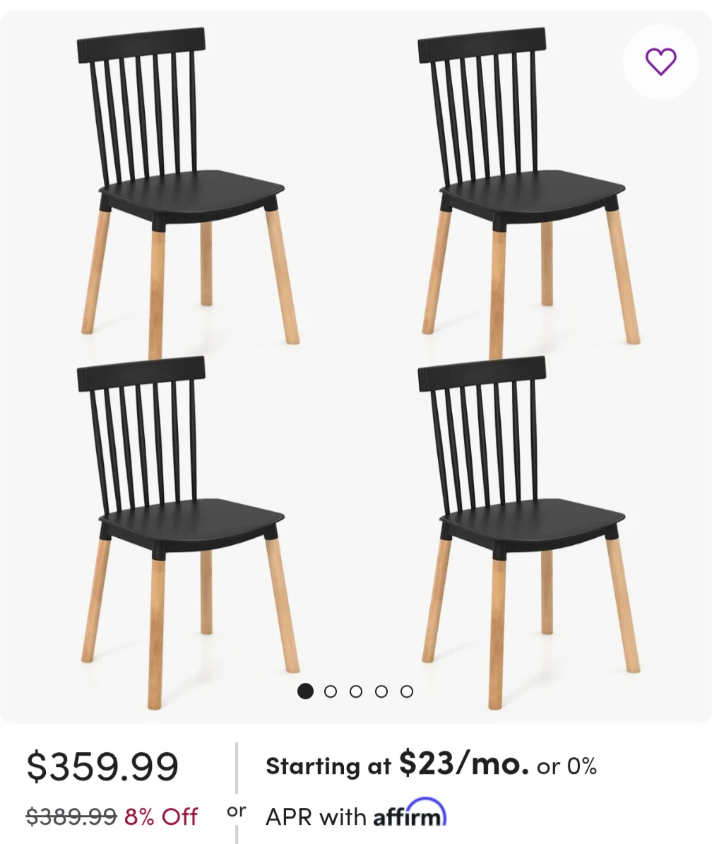 Mid-Century Modern Dining Set – Table & 4 Chairs - photo 2