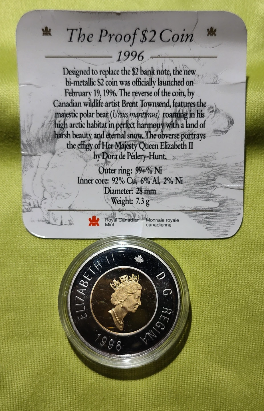 1996 Royal Canadian Mint Proof $2 Coin - photo 2