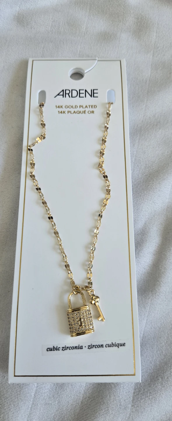 Ardene Gold-Plated Lock and Key Necklace