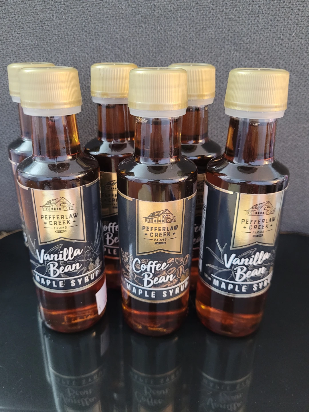 Pefferlaw Creek Farms Maple Syrup Assortment $8 per btle
