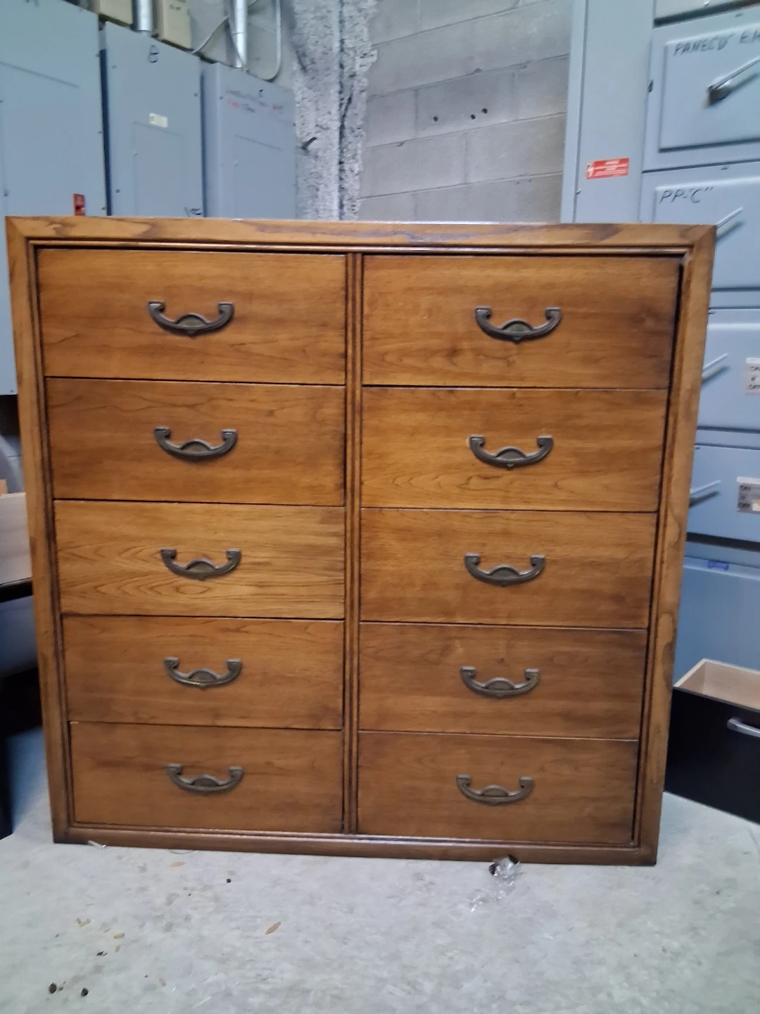 Wooden Ten-Drawer Tall Dresser